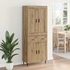 vidaXL Aparador alto 2 pcs Roble artesanal Madera de ingenier&iacute;a