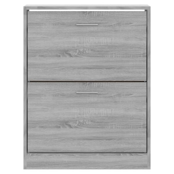 vidaXL Mueble zapatero madera contrachapada gris Sonoma 63x24x81 cm