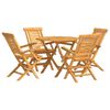 vidaXL Juego de comedor para jard&iacute;n 5 piezas madera maciza de teca