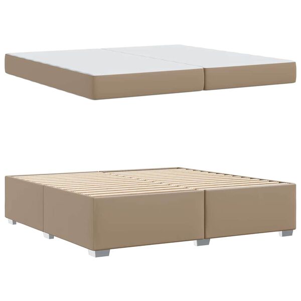 vidaXL Estructura de cama con colch&oacute;n Capuchino 200 x 200 cm tela