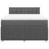 vidaXL Cama box spring con colch&oacute;n tela gris oscuro 140x200 cm