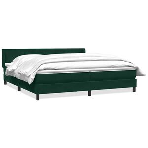 vidaXL Cama box spring con colch&oacute;n terciopelo verde oscuro 180x220 cm