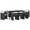 vidaXL Conjunto de Comedor de Jard&iacute;n 9 uds. Negro rat&aacute;n sint&eacute;tico