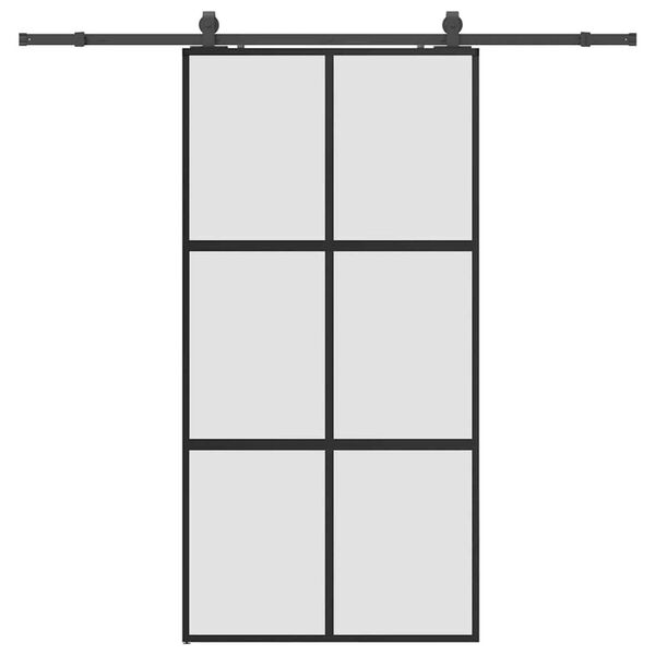vidaXL Puerta corredera herrajes negro 102,5x205 cm vidrio templado