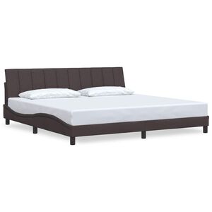 vidaXL Estructura de cama sin colch&oacute;n Hanko tela marr&oacute;n oscuro 200x200 cm