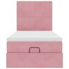 vidaXL Estructura de cama otomana colchones terciopelo rosa 100x200cm