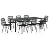 vidaXL Conjunto de Comedor de Jard&iacute;n 9 uds. Negro