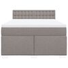 vidaXL Cama box spring con colch&oacute;n tela gris taupe 140x200 cm