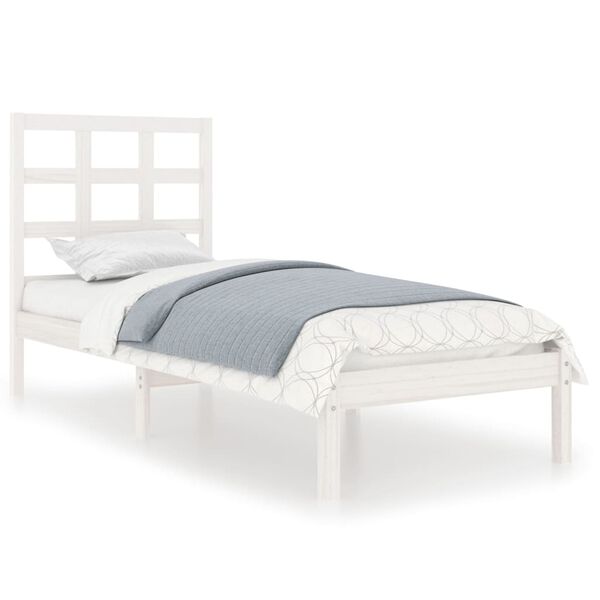 vidaXL Estructura de cama individual madera maciza blanco 90x190 cm