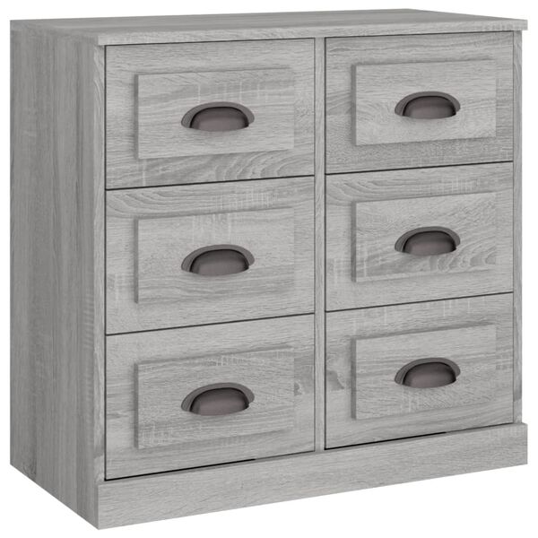 vidaXL Aparador de madera contrachapada gris Sonoma 70x35,5x67,5 cm
