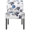 vidaXL Silla tapizada de tela con estampado de flores azul