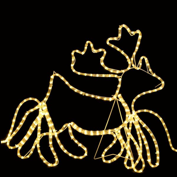 vidaXL Renos y trineo de Navidad XXL 2160 LED 7 m