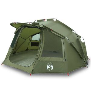vidaXL Tienda de pesca 5 personas impermeable verde oliva