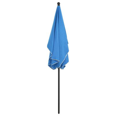 vidaXL Sombrilla de jardín con palo azul azure 210x140 cm