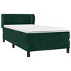 vidaXL Cama box spring con colch&oacute;n terciopelo verde oscuro 80x200 cm