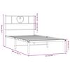 vidaXL Estructura cama sin colchón con cabecero metal blanco 107x203cm