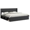 vidaXL Estructura de cama con almacenamiento y cabecero Negro