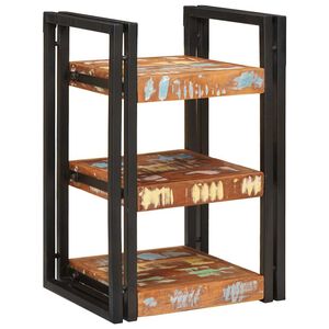 vidaXL Mesa de Noche Marrón y negro madera sólida recuperada