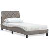 vidaXL Cama con colch&oacute;n tela gris taupe 90x200 cm