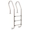 vidaXL Escalera para piscina 3 pelda&ntilde;os acero inoxidable 304 120 cm