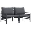 vidaXL Muebles de Exterior 2 Pieza Antracita 80 x 80 x 71 cm Acero
