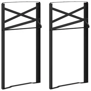 vidaXL Pierna de Mesa de Cerveza 2 uds. Negro 39 x 3 x 75 cm