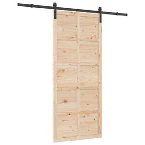 vidaXL Puerta Corredera Marrón 80 x 208 cm Madera de pino macizo