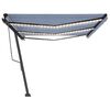 vidaXL Toldo autom&aacute;tico LED sensor de viento azul y blanco 600x350 cm