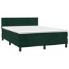 vidaXL Cama box spring con colch&oacute;n terciopelo verde oscuro 140x190 cm