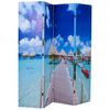 vidaXL Biombo divisor plegable dise&ntilde;o playa 160x170 cm