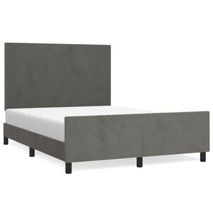 vidaXL Estructura de cama sin colch&oacute;n terciopelo gris oscuro 140x200cm