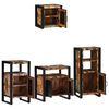 vidaXL Juego de muebles de baño 4 pcs Marrón Madera de mango maciza