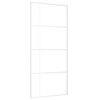 vidaXL Puerta corredera ESG vidrio y aluminio blanca 90x205 cm