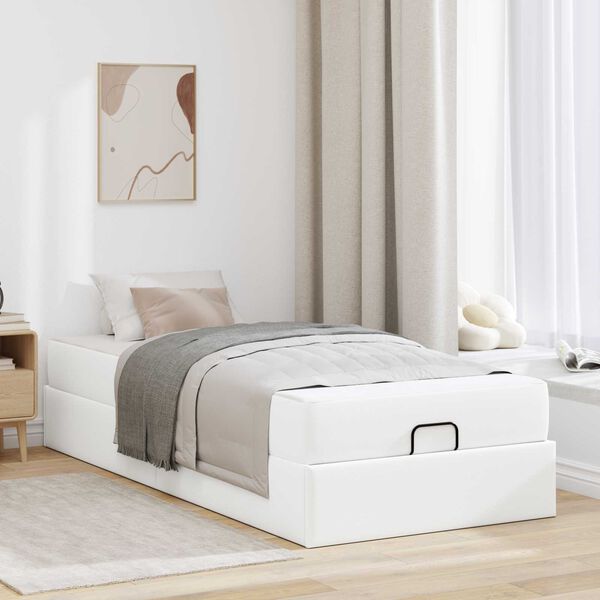 vidaXL Estructura de cama con colch&oacute;n con colch&oacute;n 2 pcs PVC