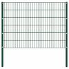 vidaXL Panel de valla con postes de hierro 1385x120 cm verde