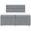 vidaXL Cama box spring con colch&oacute;n tela gris claro 200x200 cm