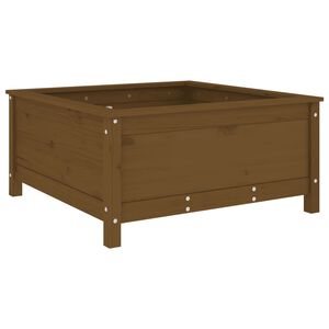 vidaXL Jardinera madera maciza de pino marr&oacute;n miel 82,5x82,5x39 cm