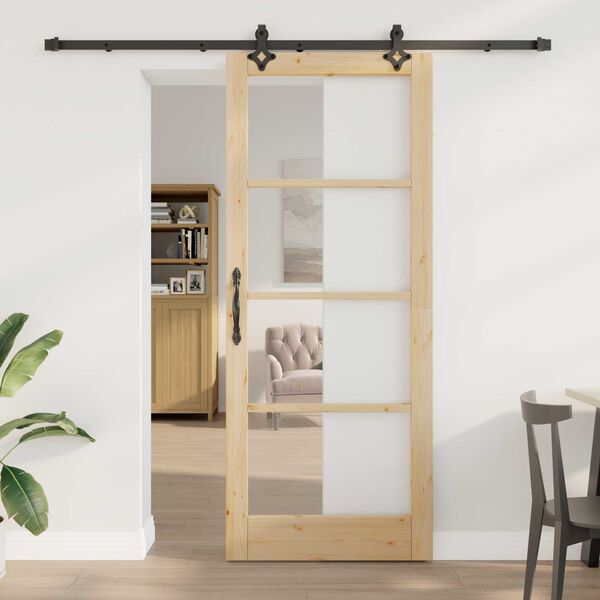 vidaXL Puerta Corredera Natural 86 x 211 cm