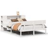 vidaXL Cama con estanter&iacute;a sin colch&oacute;n madera maciza blanca 135x190 cm