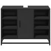 vidaXL Armario de lavabo de ba&ntilde;o madera ingenier&iacute;a negro 80x33x60 cm