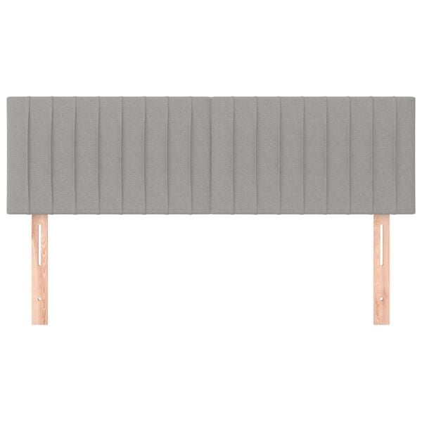 vidaXL Cabeceros 2 unidades tela gris claro 72x5x78/88 cm