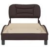 vidaXL Estructura de cama sin colch&oacute;n Hvar tela marr&oacute;n oscuro 80x200 cm