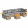 vidaXL Set de sof&aacute;s de jard&iacute;n y cojines 8 piezas rat&aacute;n sint&eacute;tico beige