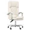 vidaXL Silla de oficina reclinable masaje cuero sint&eacute;tico color crema