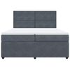 vidaXL Cama box spring con colch&oacute;n terciopelo gris oscuro 200x200 cm
