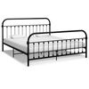 vidaXL Estructura cama sin colch&oacute;n con cabecero metal negro 180x200 cm