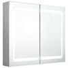 vidaXL Armario de baño con espejo LED gris hormigón 80x12x68 cm
