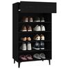 vidaXL Mueble zapatero de madera contrachapada negro 60x35x105 cm