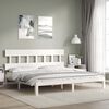 vidaXL Estructura de cama sin colch&oacute;n madera maciza blanca 200x200 cm