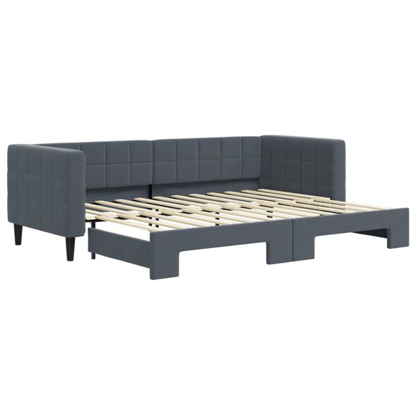 vidaXL Sofá cama nido terciopelo gris oscuro 80x200 cm